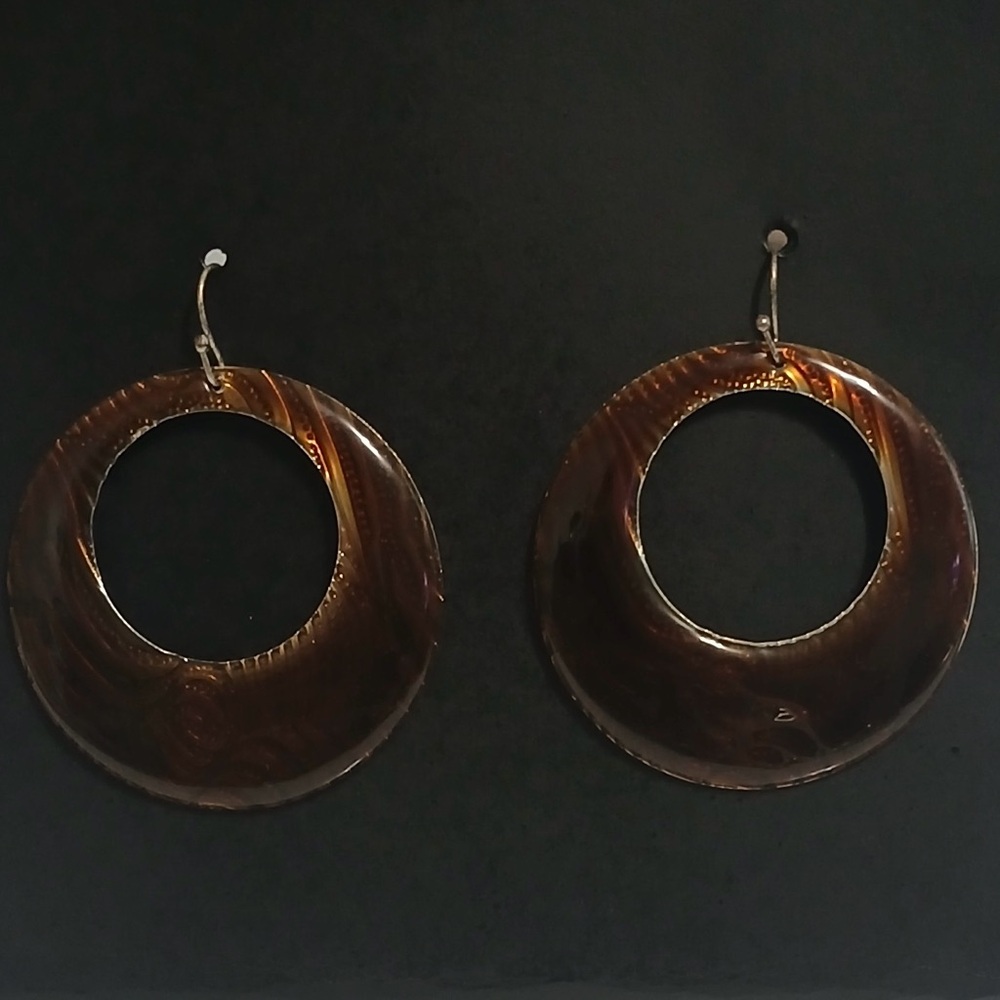 Elegant Brown Hoop Earrings